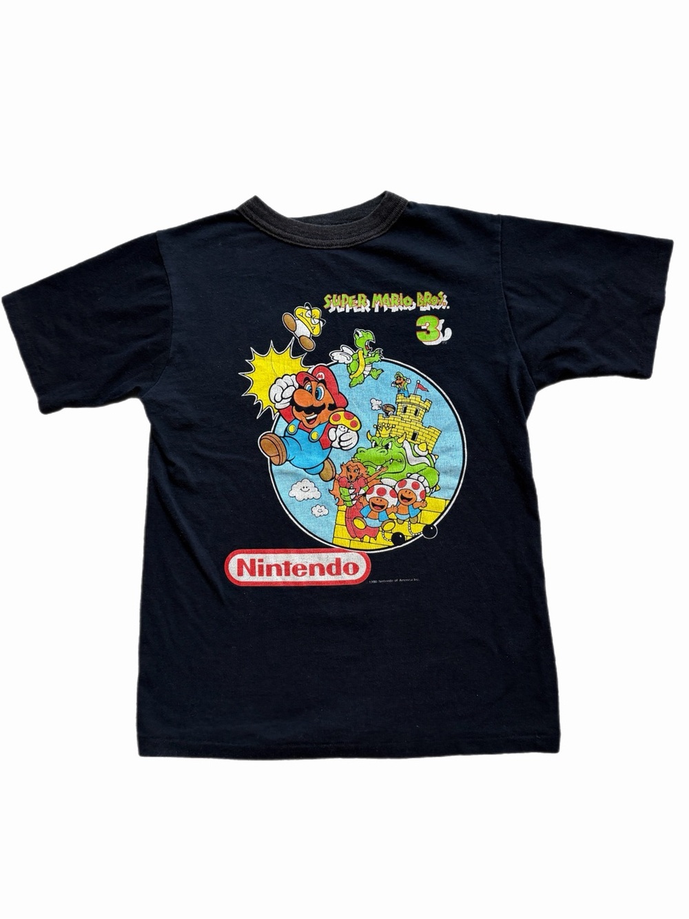 VTG 1990 Super Mario Bros 3 Release Tshirt Nintendo XS Baby Tee Single Stitch